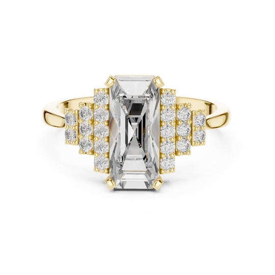 Driona Jewels Emerald Cut Moissanite Engagement Ring – Bridal Jewelry