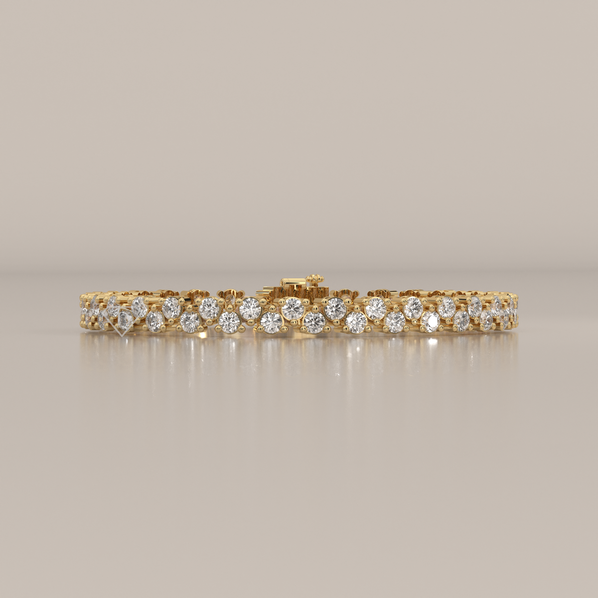 Round Lab Grown Diamond Tennis Bracelet with Scalloped Links