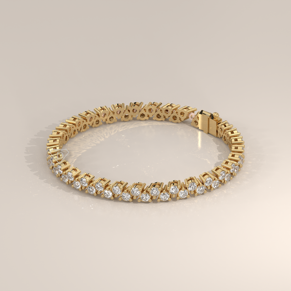 Round Lab Grown Diamond Tennis Bracelet with Scalloped Links