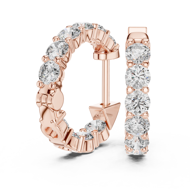 14k Gold Diamond Pav eHuggie Hoop Earrings for Wife