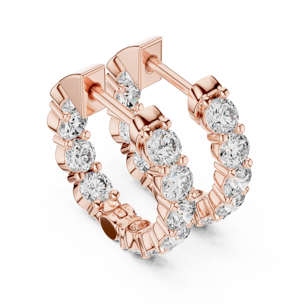14k Gold Diamond Pav eHuggie Hoop Earrings for Wife