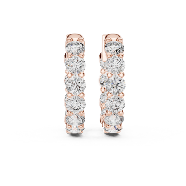 14k Gold Diamond Pav eHuggie Hoop Earrings for Wife