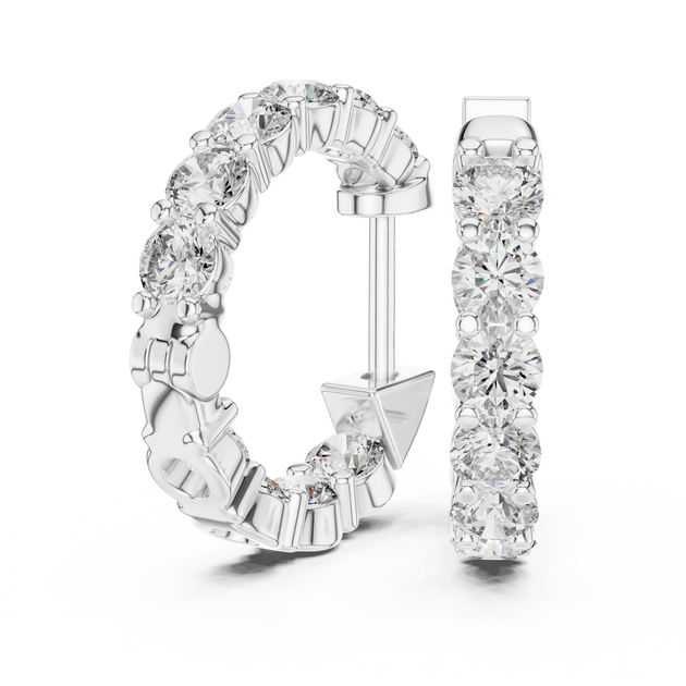 14k Gold Diamond Pav eHuggie Hoop Earrings for Wife