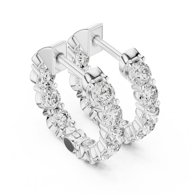 14k Gold Diamond Pav eHuggie Hoop Earrings for Wife