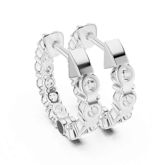 14k Gold Diamond Pav eHuggie Hoop Earrings for Wife