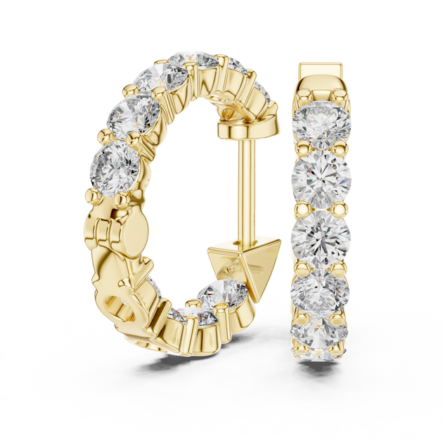 14k Gold Diamond Pav eHuggie Hoop Earrings for Wife