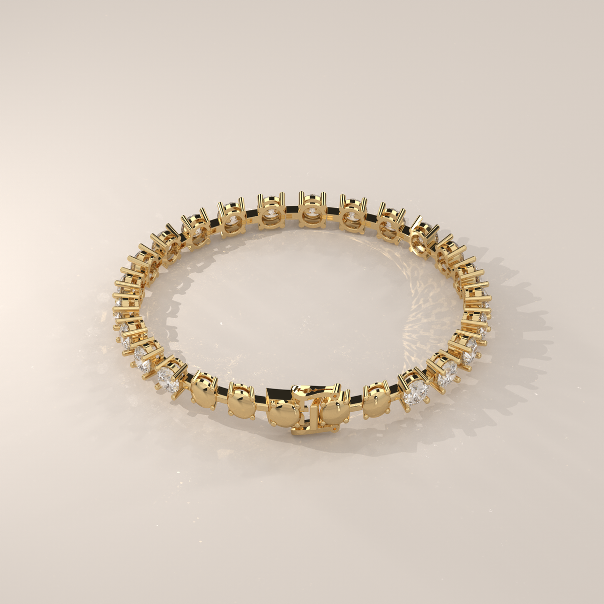 Round Lab Grown Diamond Tennis Bracelet in Rose Gold