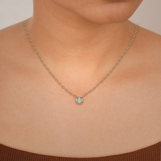 Timeless minimalist round solitaire Lab Grown Pendant | High Quality