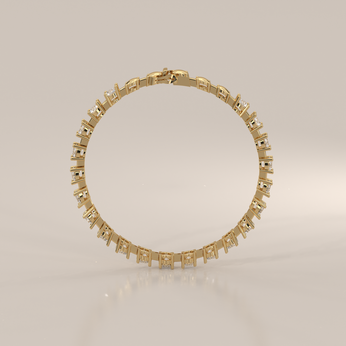 Round Lab Grown Diamond Tennis Bracelet in Rose Gold