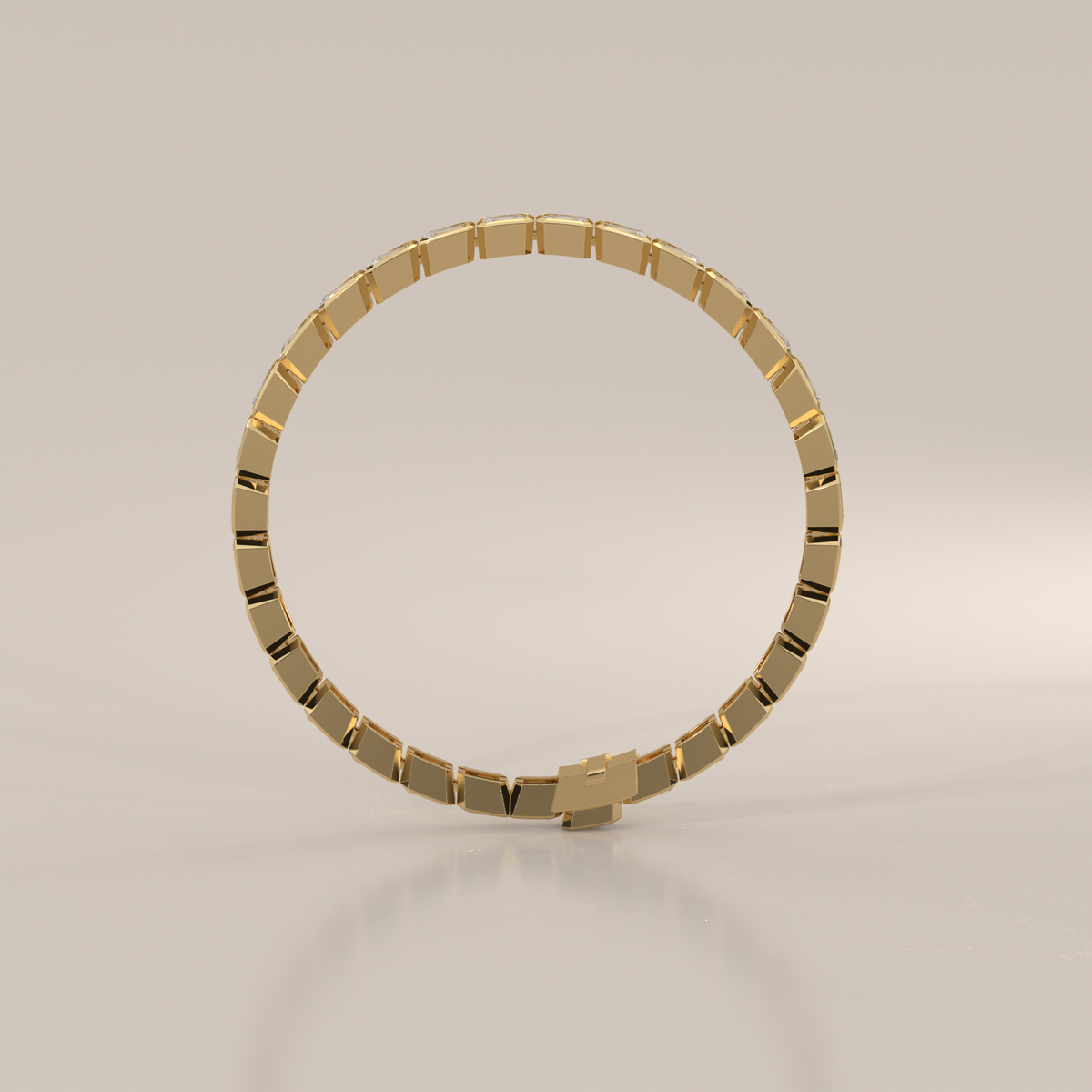 Emerald Cut Lab Grown Diamond Tennis Bracelet in Bezel Setting