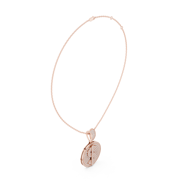 Iced Dollar Sign Diamond Medallion – 14K Rose Gold Pendant