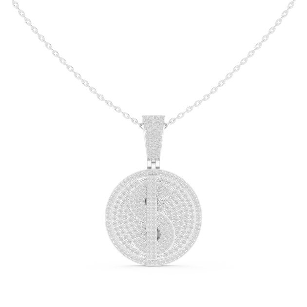 Iced Dollar Sign Diamond Medallion – 14K Rose Gold Pendant