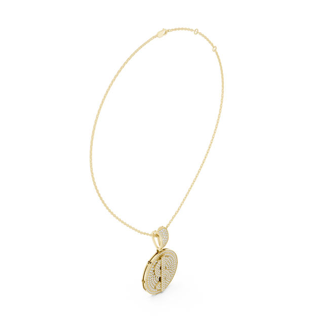 Iced Dollar Sign Diamond Medallion – 14K Rose Gold Pendant