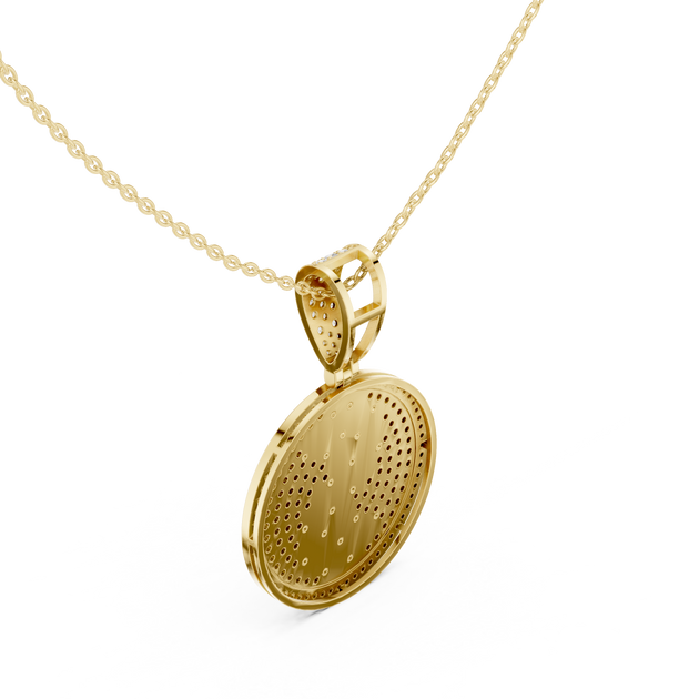 Iced Dollar Sign Diamond Medallion – 14K Rose Gold Pendant