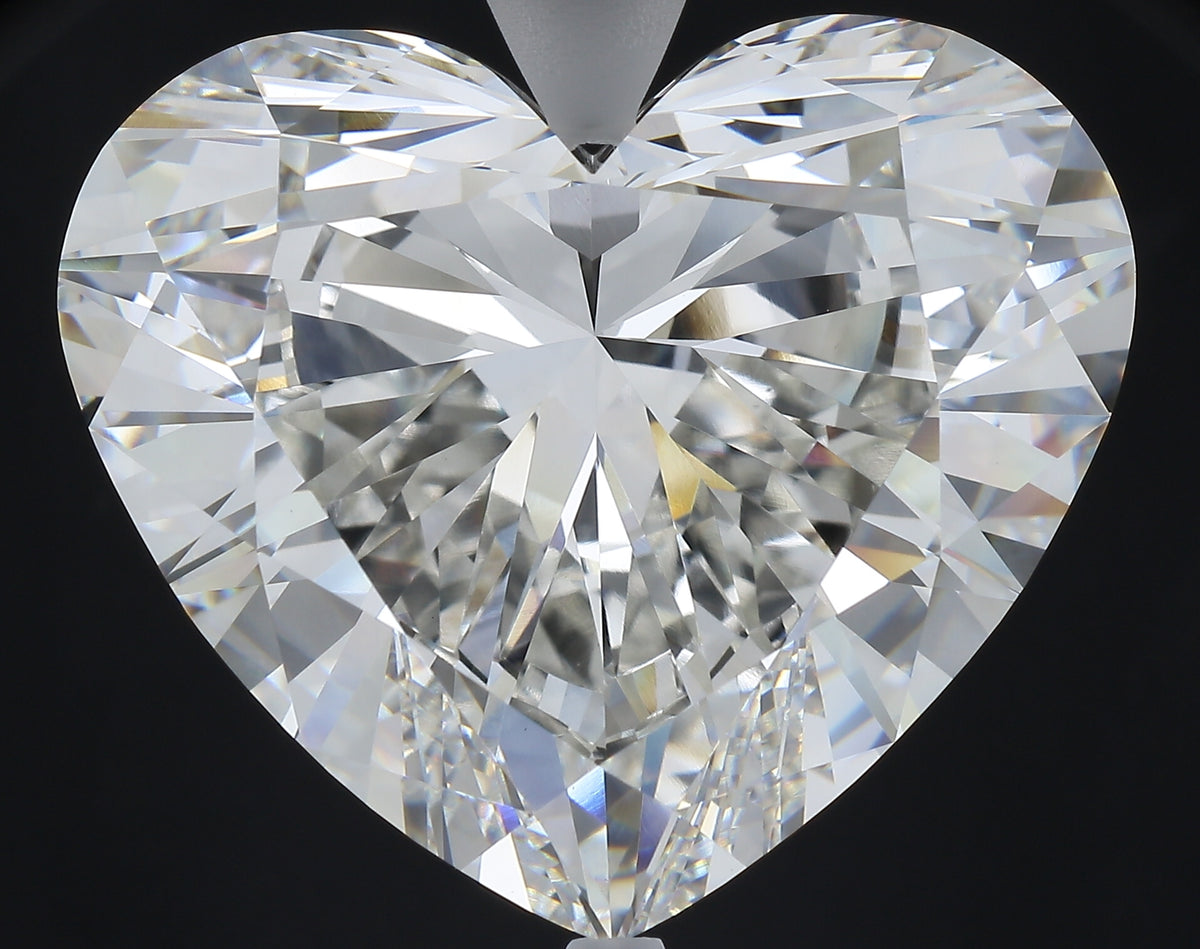 42.16 carat heart lab grown diamond G color VVS2 clarity