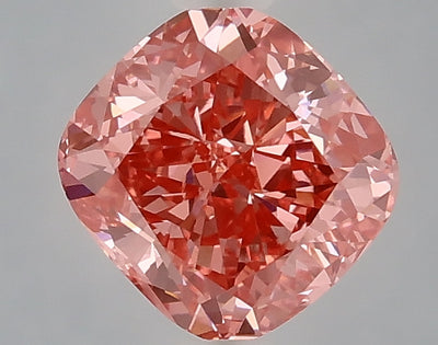 1.51 carat fancy vivid pink cushion lab grown diamond VVS2 clarity