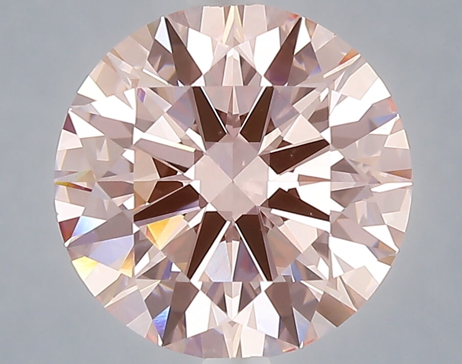 4.02 carat fancy vivid pink round lab grown diamond VVS2 clarity