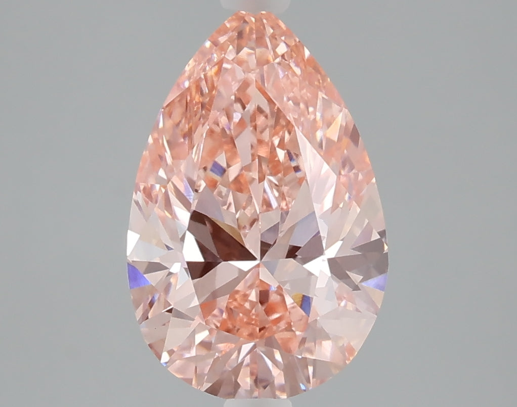 2.72 carat fancy vivid pink pear lab grown diamond VVS2 clarity