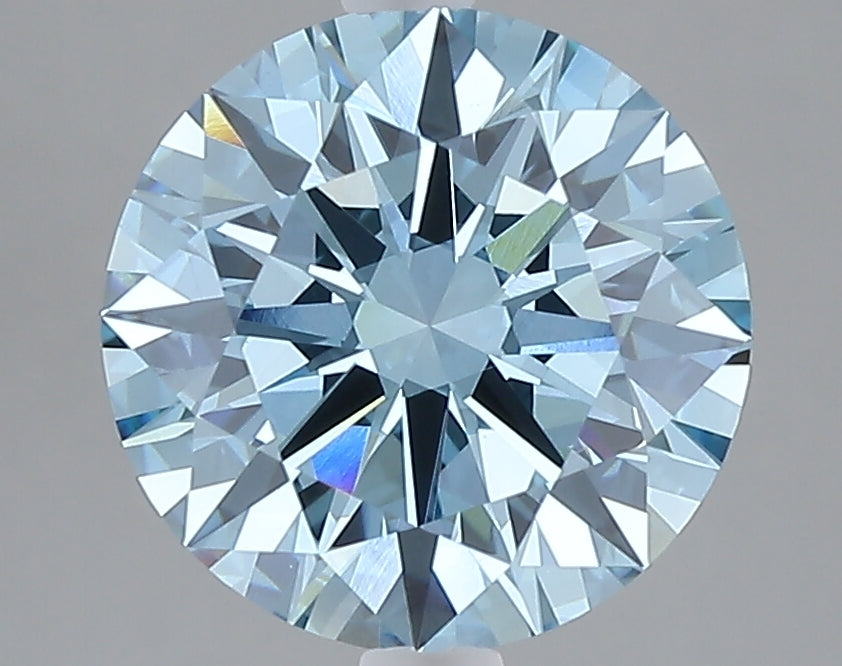 3.10 carat fancy vivid blue round lab grown diamond VVS2 clarity