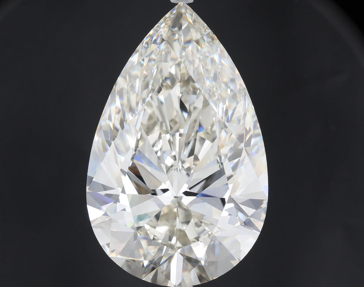 30.07 carat pear lab grown diamond H color VVS2 clarity