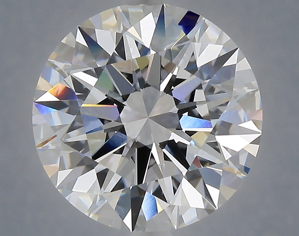 6.04 carat round lab grown diamond F color VVS2 clarity