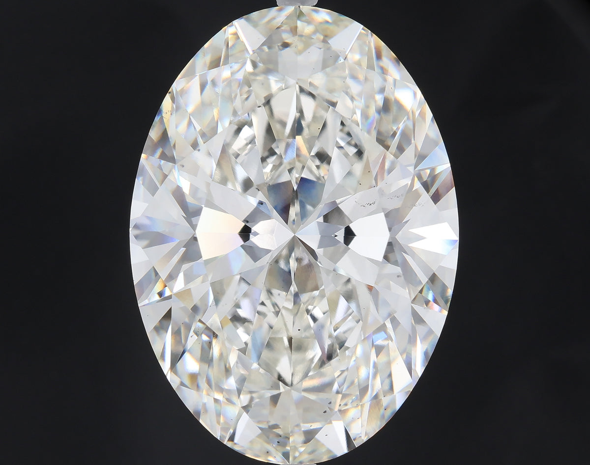 33.47 carat oval lab grown diamond H color VS2 clarity