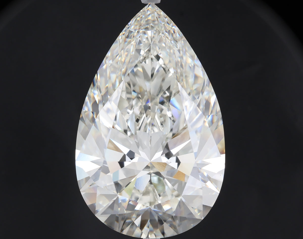 30.93 carat pear lab grown diamond G color VVS2 clarity