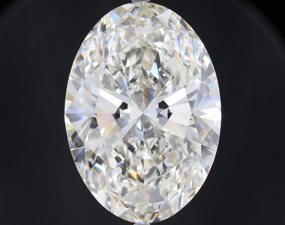 43.49 carat oval lab grown diamond H color VS1 clarity