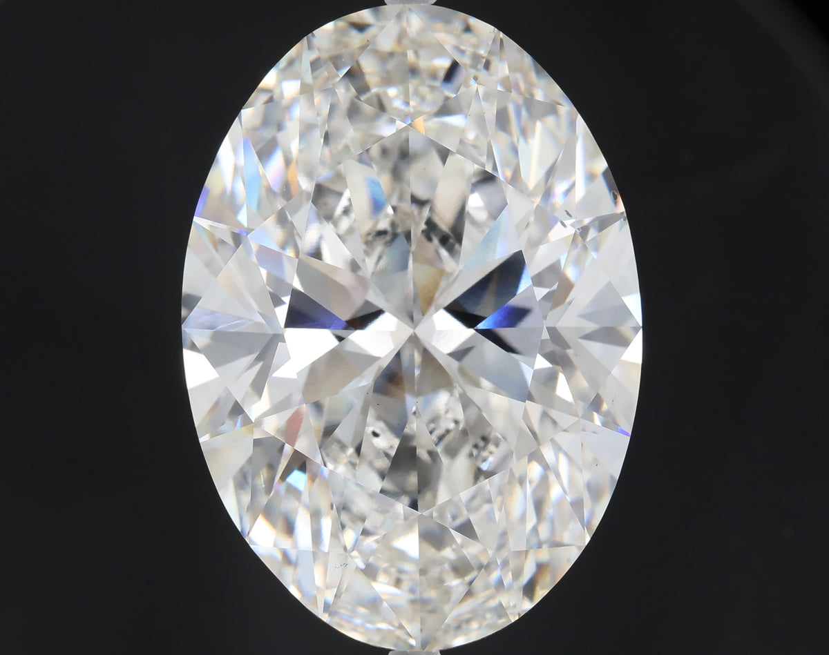 34.81 carat oval lab grown diamond G color VS2 clarity
