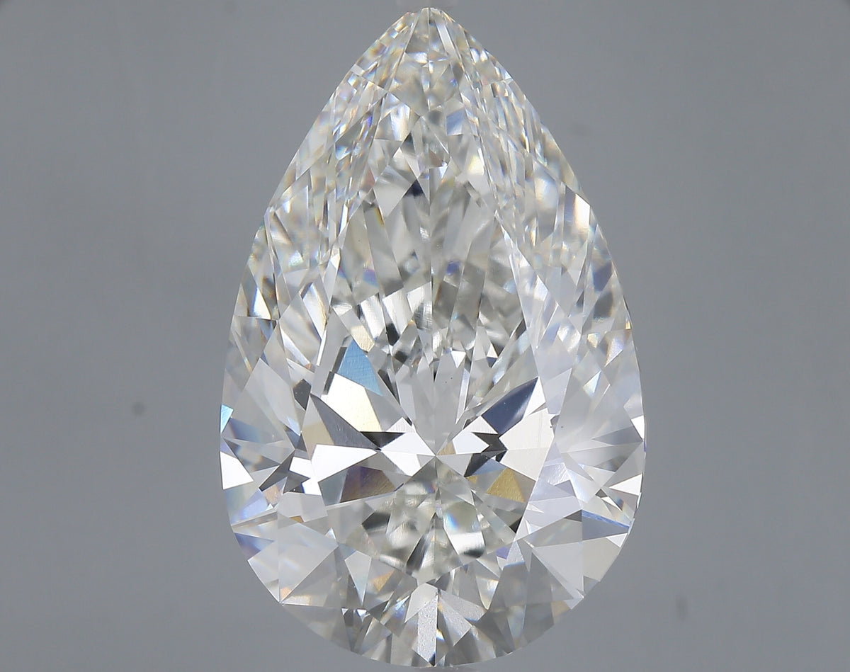 19.60 carat pear lab grown diamond G color VS1 clarity