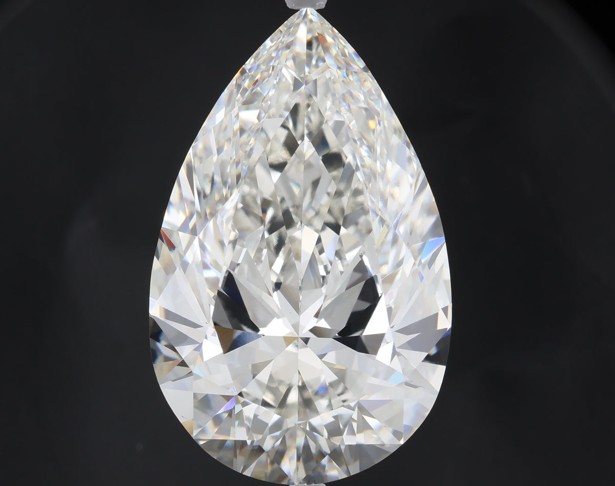 26.69 carat pear lab grown diamond G color VVS2 clarity