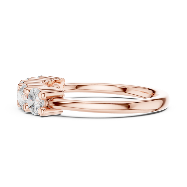 Driona Jewels Five Stone Half Eternity Moissanite Lab Diamond Gold Band