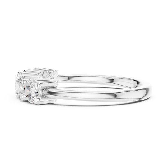 Driona Jewels Five Stone Half Eternity Moissanite Lab Diamond Gold Band