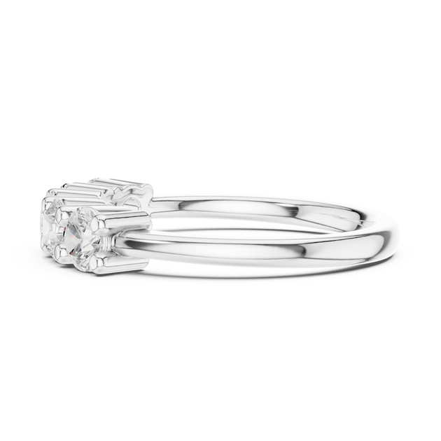Driona Jewels Five Stone Half Eternity Moissanite Lab Diamond Gold Band