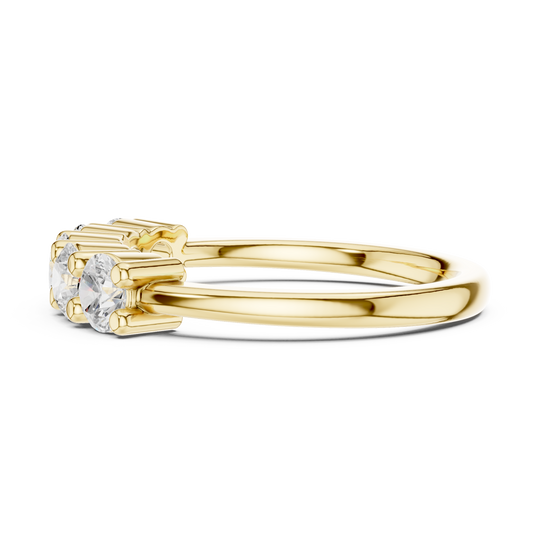 Driona Jewels Five Stone Half Eternity Moissanite Lab Diamond Gold Band