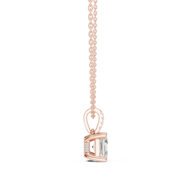 ASSCHER Cut Lab Diamond Solitaire Pendants, Personalized Pendants