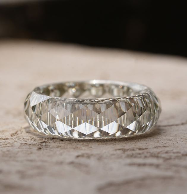 Precision Faceted No-Metal Lab Grown Diamond Eternity Band Ring