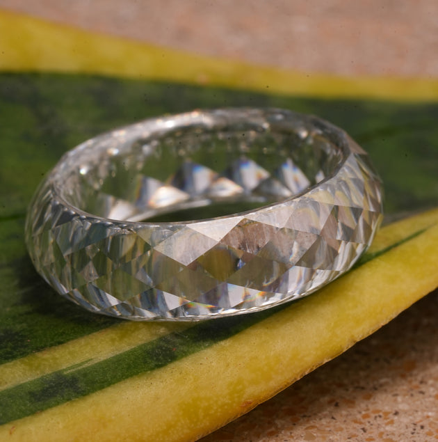 Precision Faceted No-Metal Lab Grown Diamond Eternity Band Ring