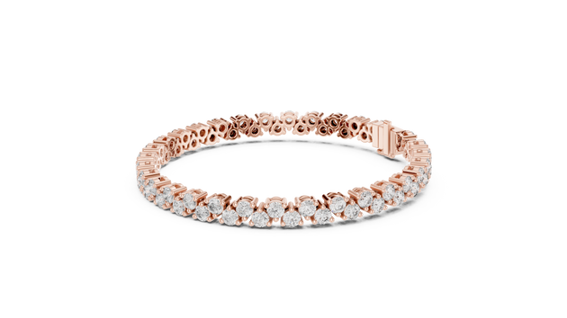 Round Cut Lab Grown Diamond Tennis Bracelet