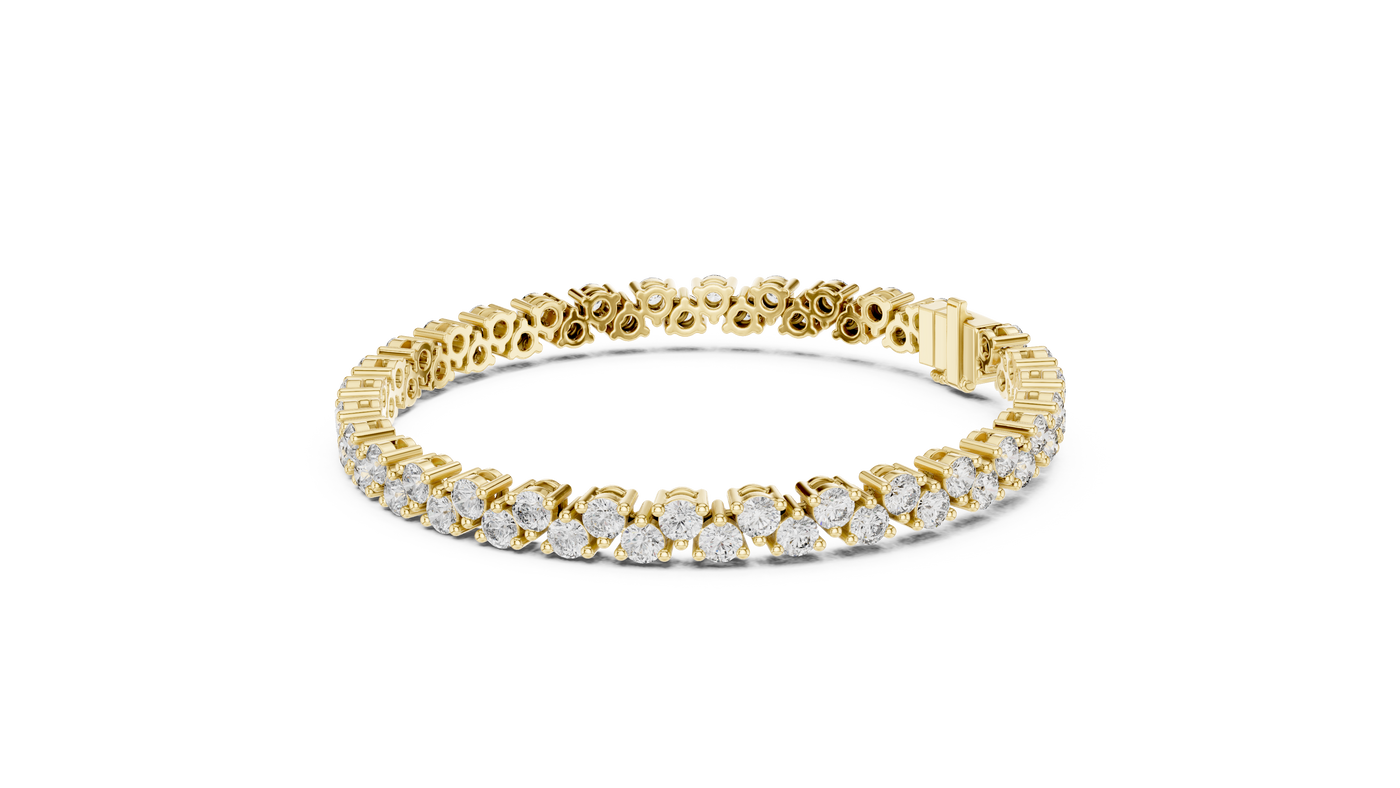 Round Lab Grown Diamond Tennis Bracelet with Scalloped Links