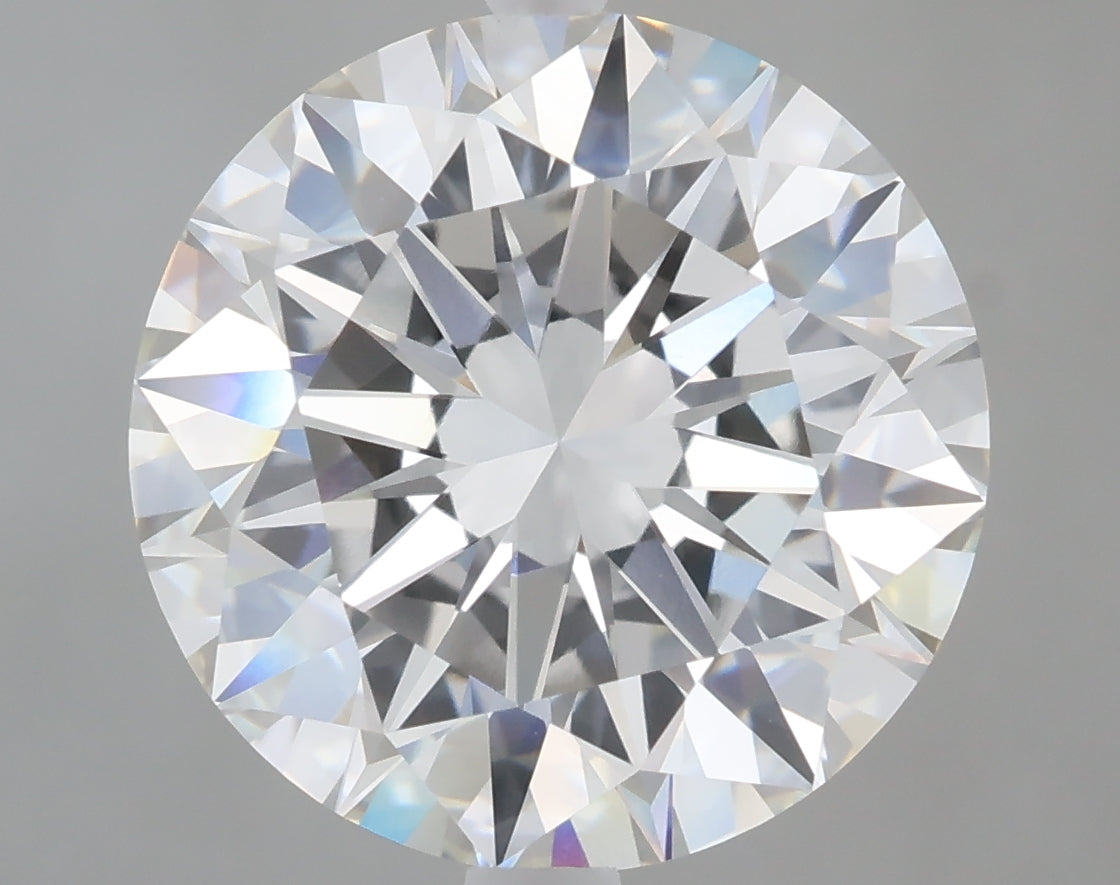 6.07 carat round lab grown diamond F color VVS2 clarity