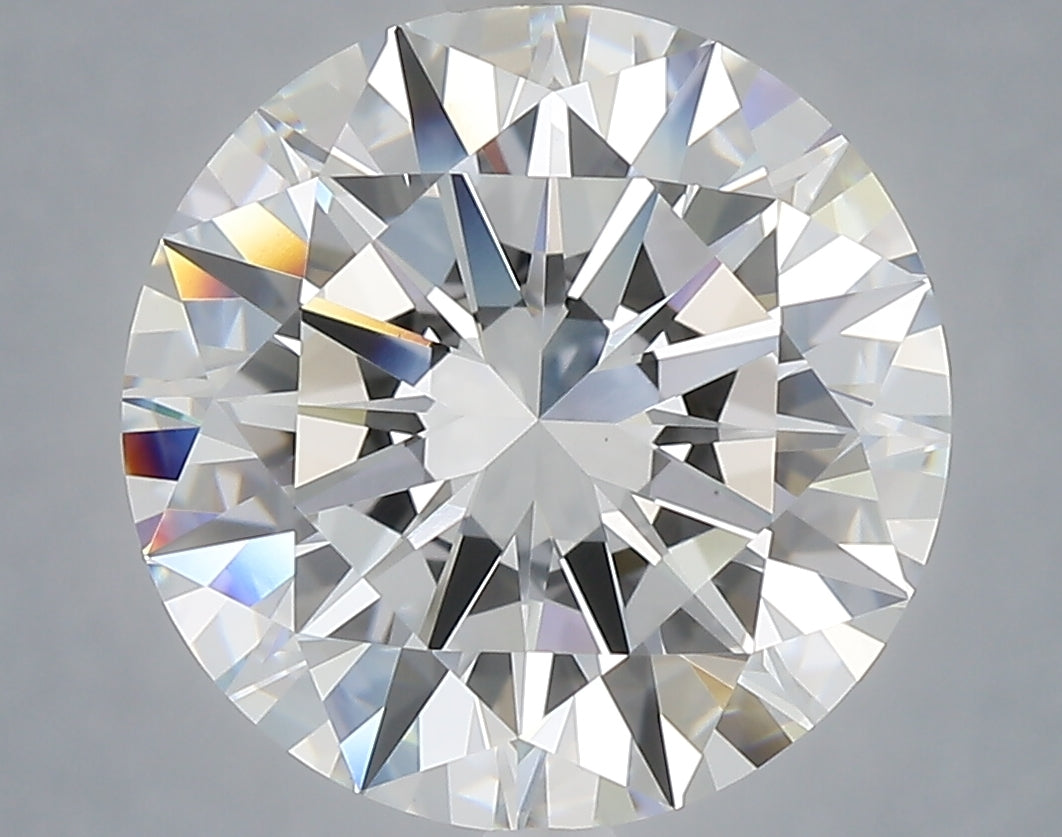 6.07 carat round lab grown diamond F color VVS2 clarity