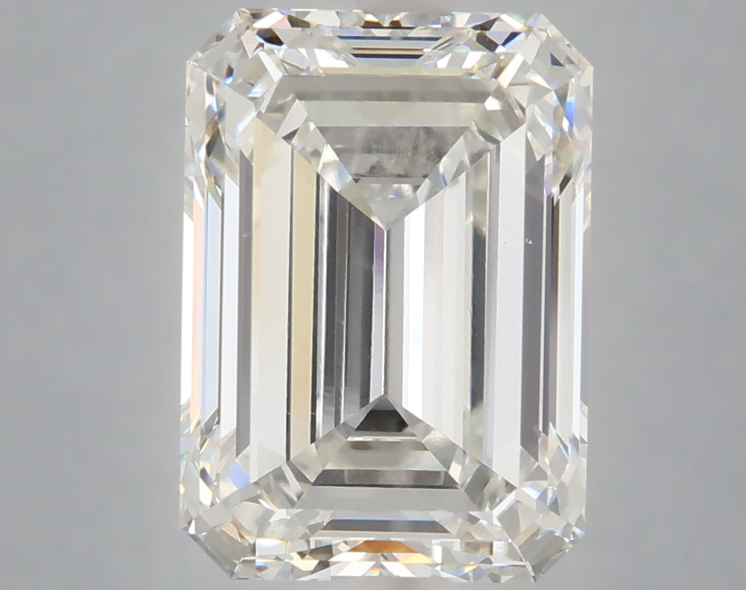 6.03 carat emerald lab grown diamond F color VVS2 clarity
