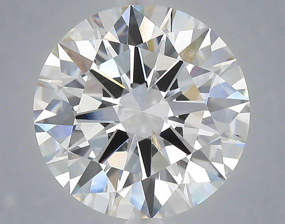 6.04 carat round lab grown diamond F color VVS2 clarity