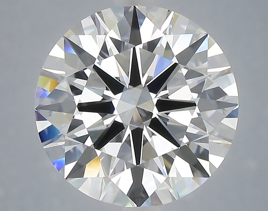6.04 carat round lab grown diamond F color VVS2 clarity