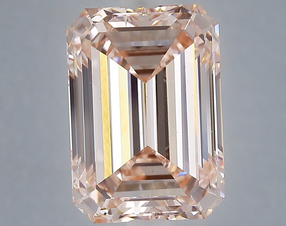 6.03 carat fancy intense pink emerald lab grown diamond VS1 clarity