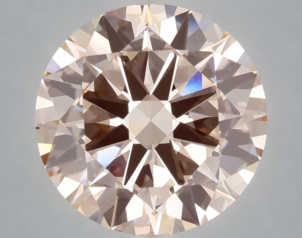 6.01 carat fancy intense pink round lab grown diamond VS1 clarity