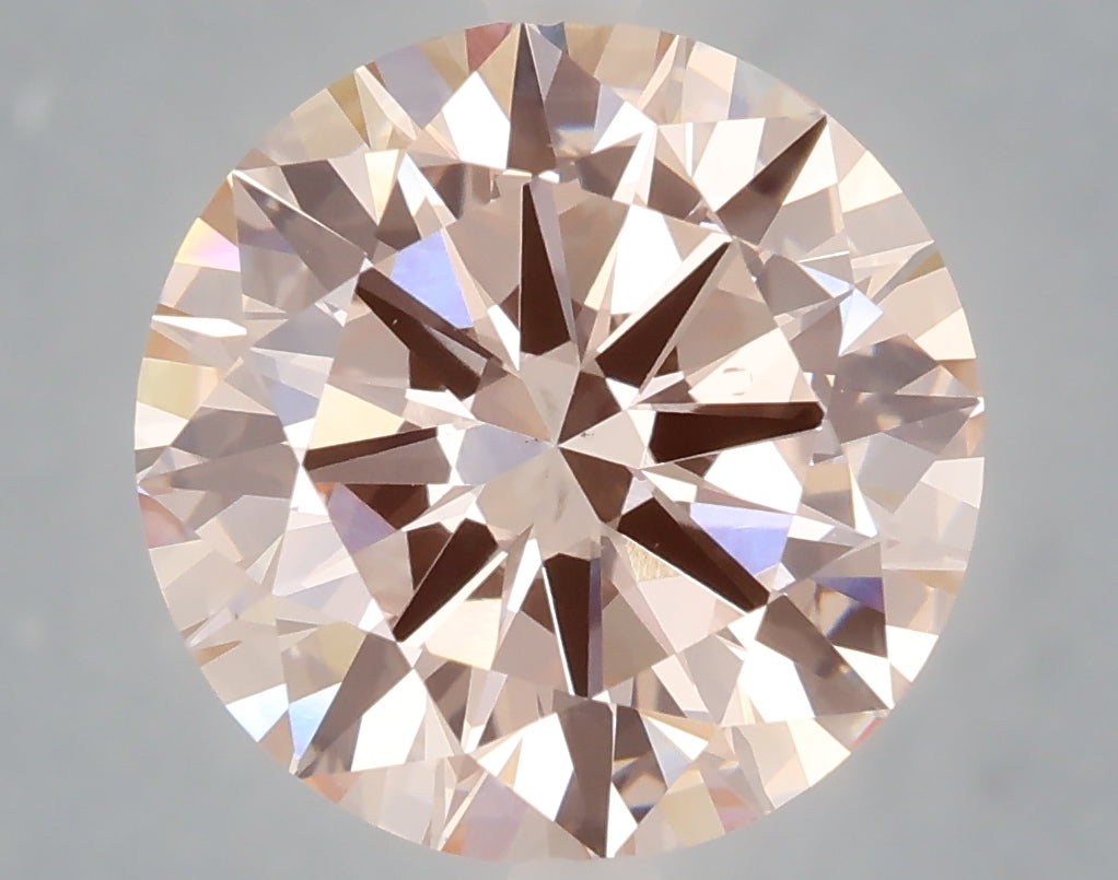 6.01 carat fancy intense pink round lab grown diamond VS2 clarity