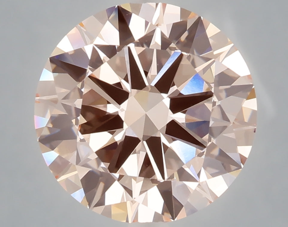 5.05 carat fancy intense pink round lab grown diamond VVS2 clarity