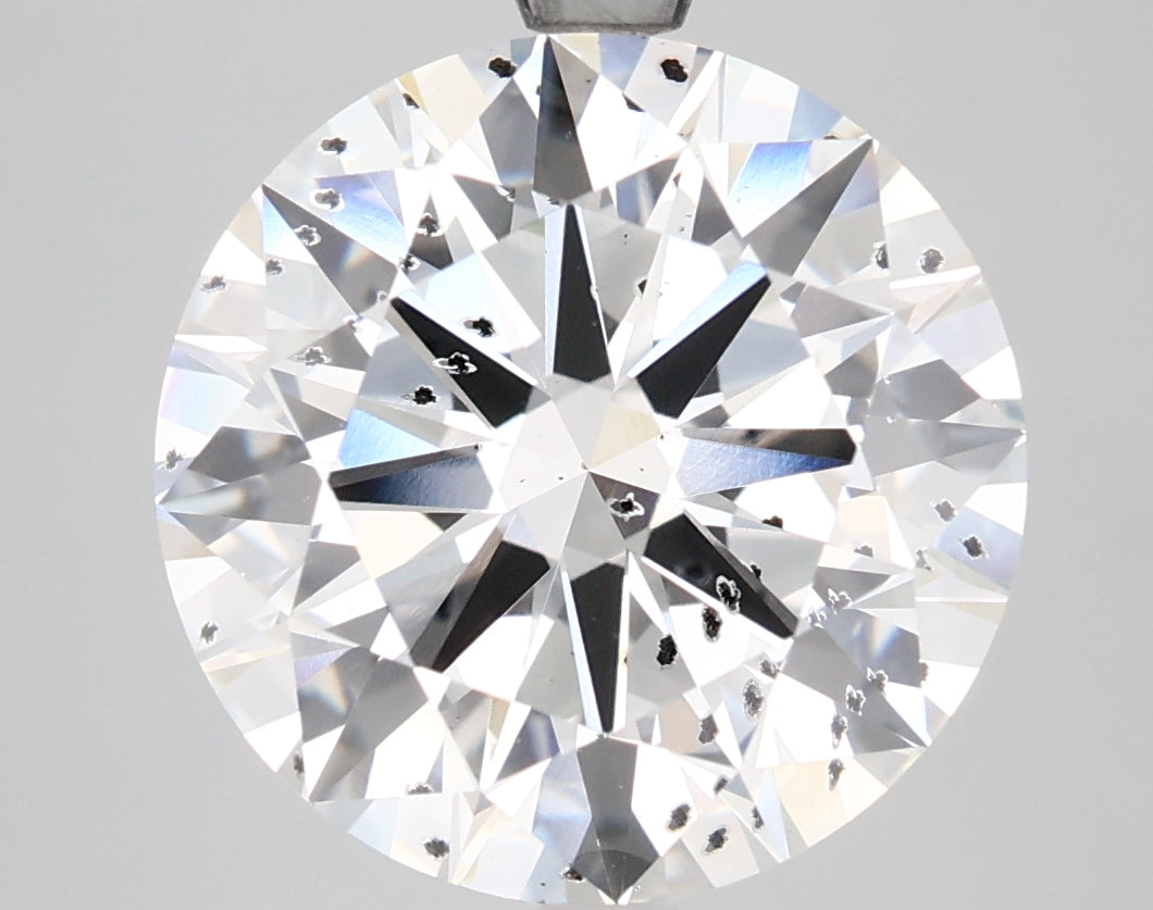 6.56 carat round lab grown diamond F color SI2 clarity